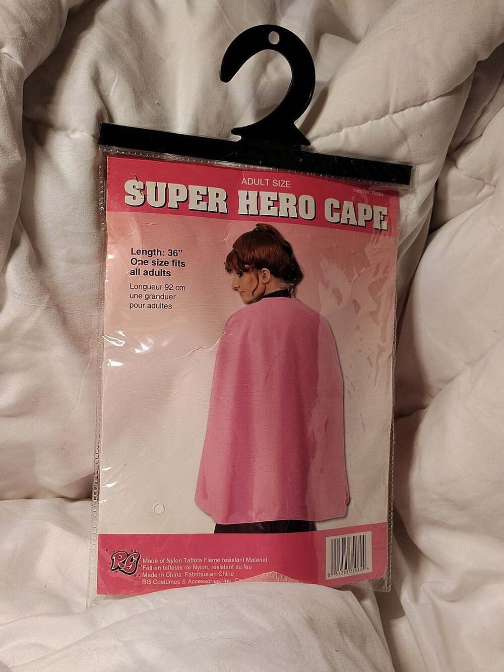 New length 36in RG Costumes Adult Super Hero Cape One Size Pink Nylon Taffeta
